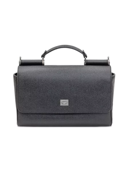 Torebka Dolce And Gabbana skórzana biznesowa czarna