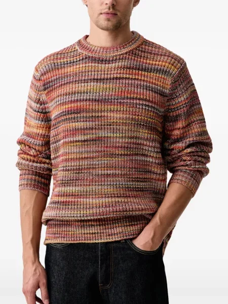 Sweter Les Deux w paski chunky czerwony