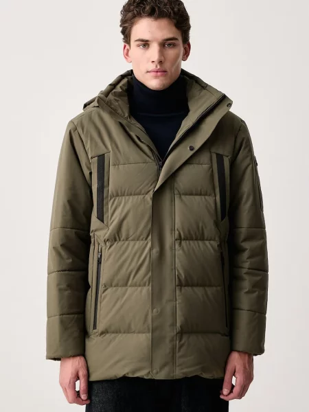 BOSS Green jachetă de iarnă pentru bărbați OW_Block-X Parka verde