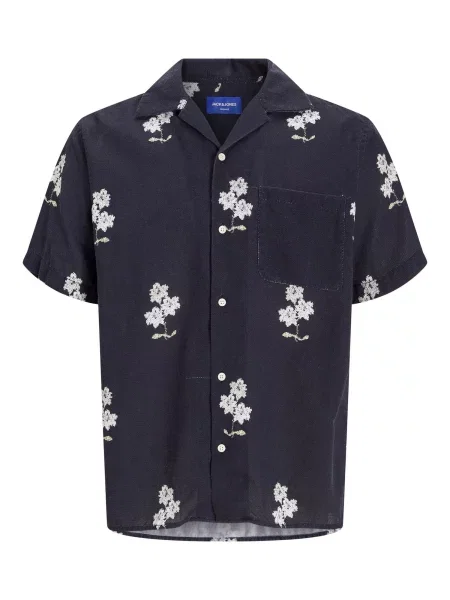 JACK & JONES Cămașă JORMATEO bleumarin alb