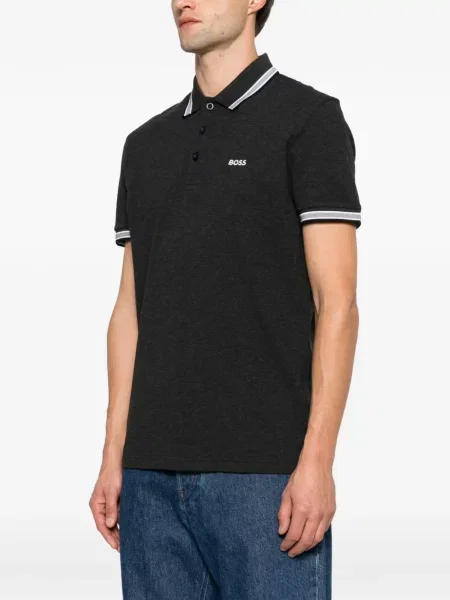 Tricou polo Boss cu imagine gri