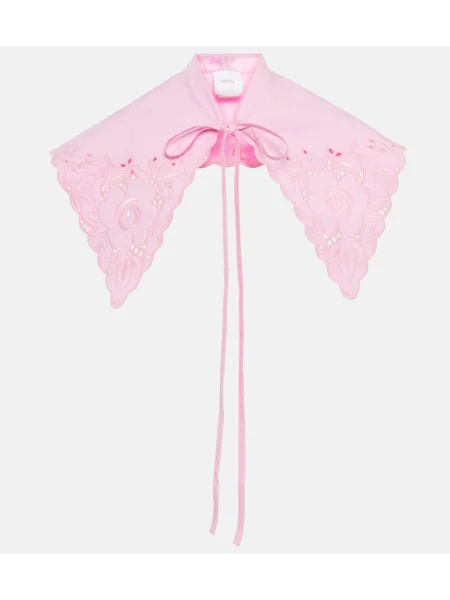 Geacă Patou cu broderie din poplin roz