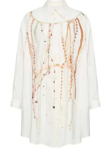 Sukienka koszulowa Mm6 Maison Margiela garniturowa biała