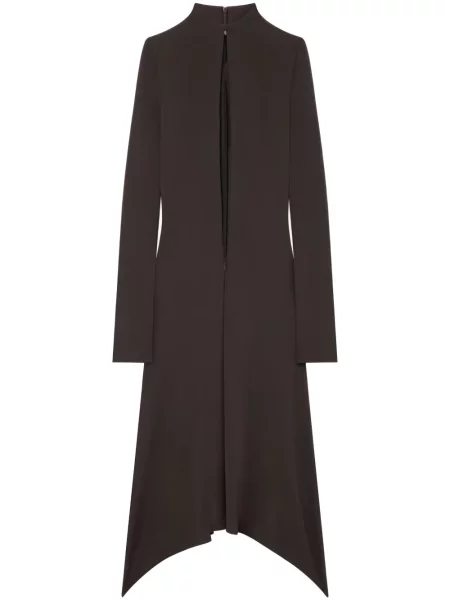 Sukienka midi Courreges z dżerseju do kolan garniturowa brązowa