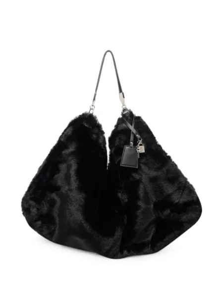 Geantă shopper Liu Jo cu blană negru