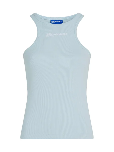 Top din denim Karl Lagerfeld Jeans alb