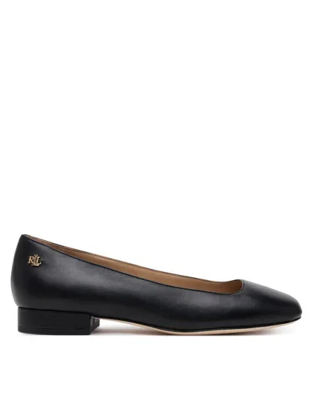 Кожени балеринки Lauren Ralph Lauren Emellie Bllt черно
