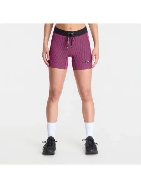 Pantaloni scurți BANDIT Striped Cadence™ 5" Compression Shorts Espresso/ Azalea S