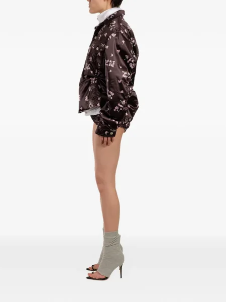 Jakna Natasha Zinko s cvjetnim printom s printom crna