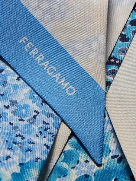 Pantaloni palazzo Ferragamo cu imagine albastru
