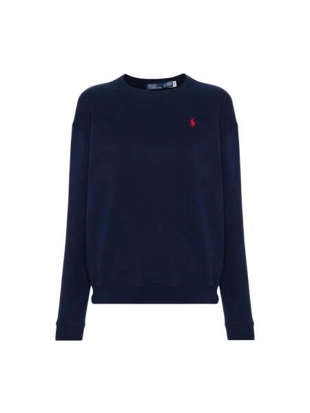 Bluza typu oversized z wyhaftowanym logo Ralph Lauren niebieska