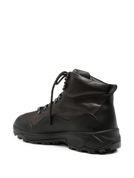 Botine Officine Creative cu șireturi din piele maro
