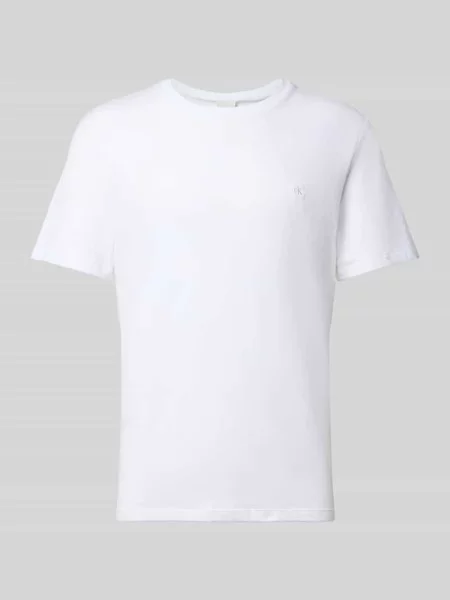 T-shirt z wyhaftowanym logo biała