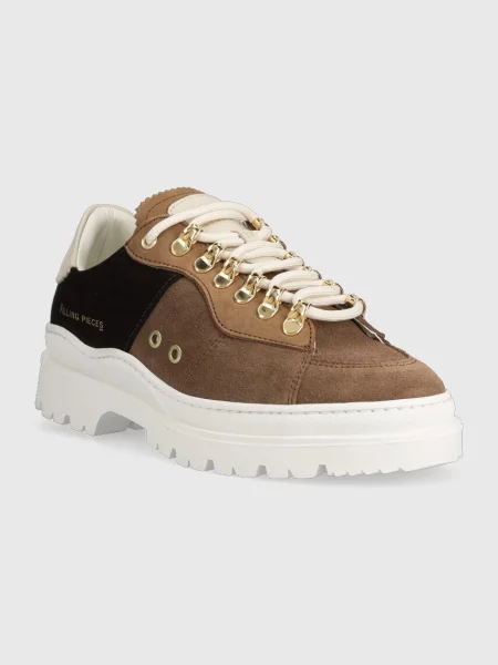 Semišové tenisky Filling Pieces Court Serrated Topaz hnedá