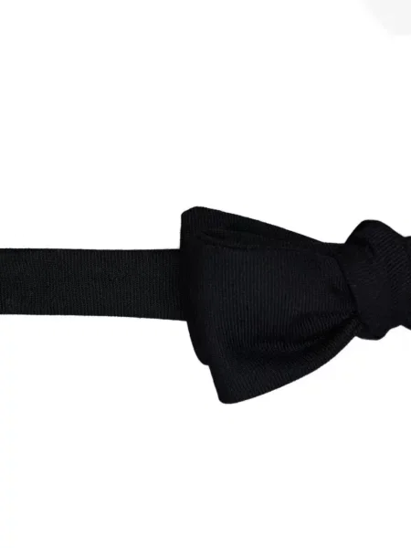 Cravată Thom Browne cu funde de mătase negru