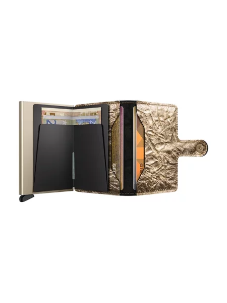 Portofel Secrid Miniwallet Crunch Gold negru