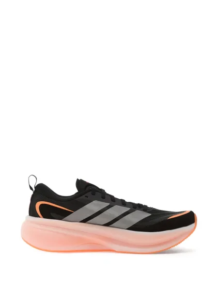Tricou Adidas din fleece cu dungi scurt albastru