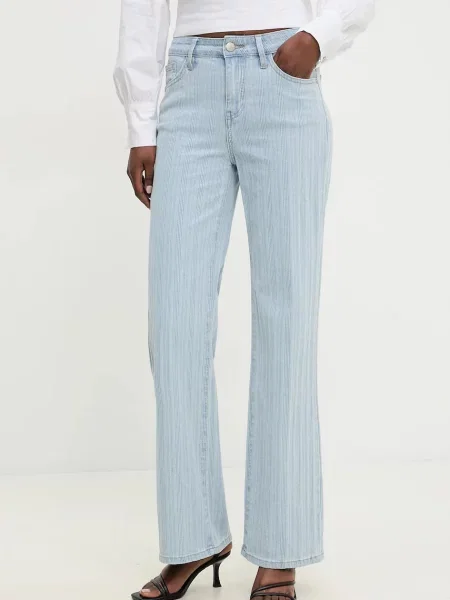 Дънки Answear Lab с висока талия синьо