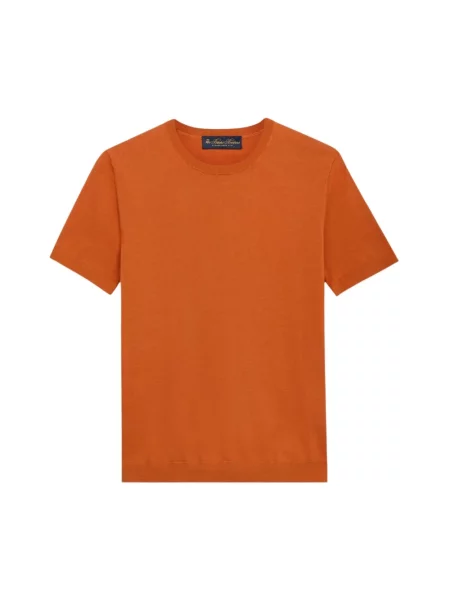 Dzianinowy sweter Brooks Brothers pomarańczowy