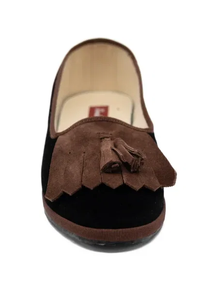 Pantofi loafer Gondolina cu franjuri negru
