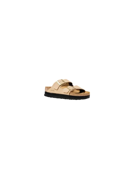 Klapki Birkenstock na platformie beżowe