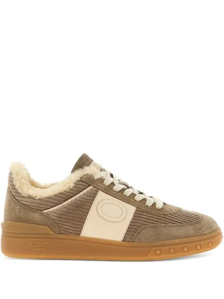 Sneakerși Valentino Garavani de catifea maro