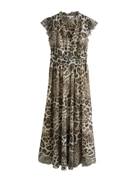 Next Rochie crem / maro / maro cappuccino negru