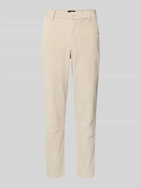 Spodnie sztruksowe o kroju tapered fit Jack & Jones białe