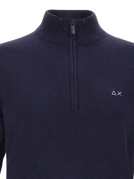 Pulover Sun68 de jumătate de fermoar albastru