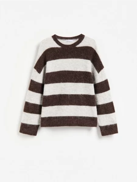 Reserved Pulover cu adaos de lână de alpaca multicolor