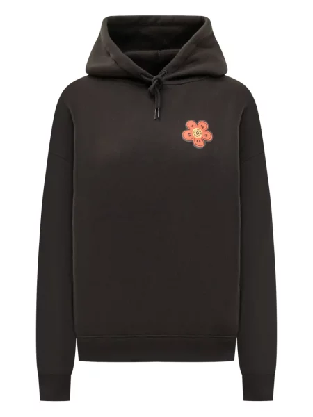Bluza z kapturem Kenzo w kwiatki z naszywkami czarna