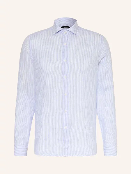 Reiss Lněná Košile Ruban Regular Fit tmavě modrá bílá