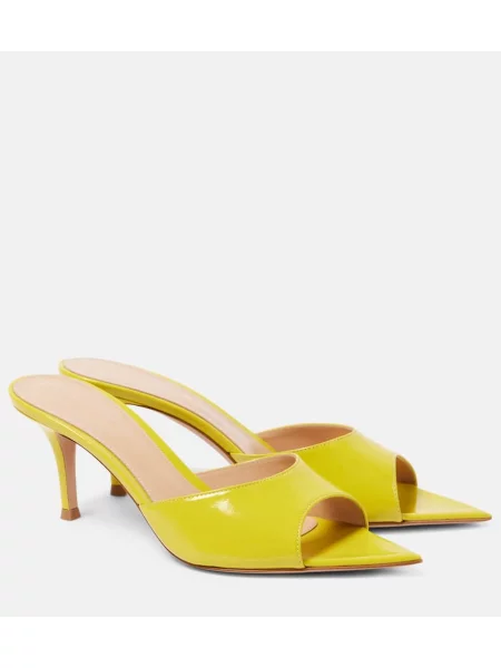 Usnjene mules Gianvito Rossi rumena