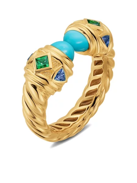 Inel David Yurman cu strasuri galben