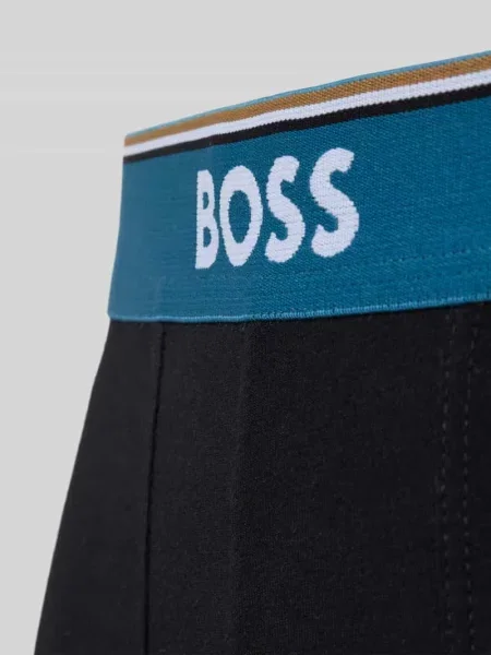 Obcisłe bokserki z paskiem z logo w zestaw 3 szt. Boss czarne