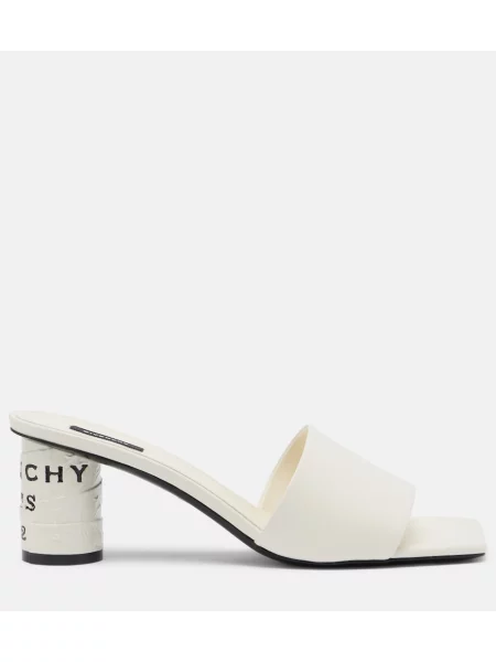 Papuci tip mules Givenchy din piele alb