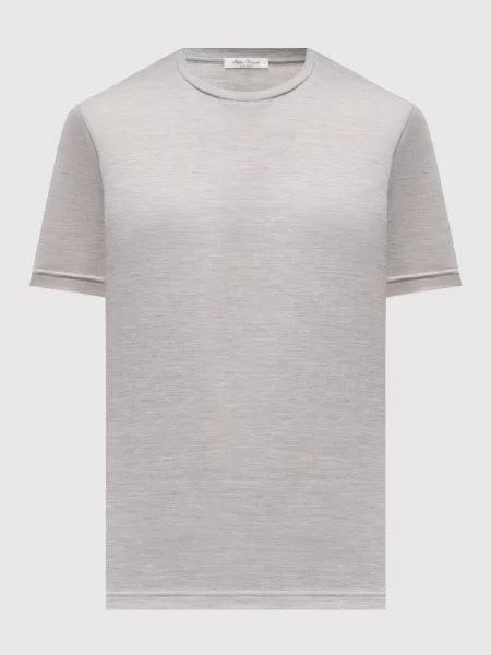 Шелковая меланжевая футболка Stefan Brandt серая