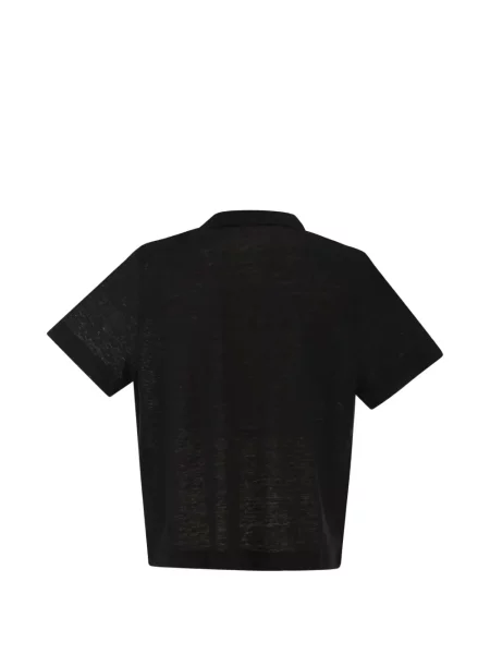 Polo Majestic Filatures με λαιμόκοψη v μαύρο