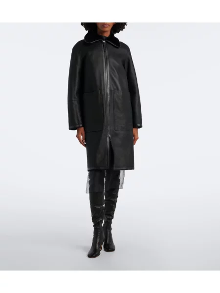 Reversibil haină din piele de oaie Joseph din piele negru