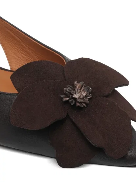 Pantofi cu toc ángel Alarcón cu model floral maro