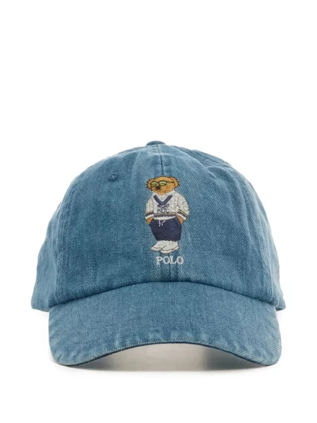 Haftowane сhinosy Polo Ralph Lauren z twillu do biegania niebieskie