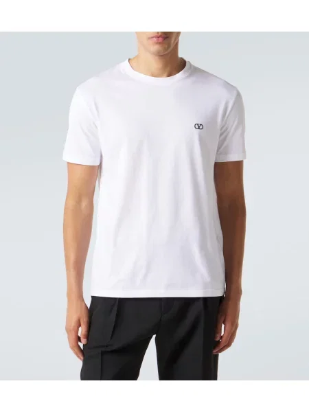 Tricou Valentino din jerseu alb
