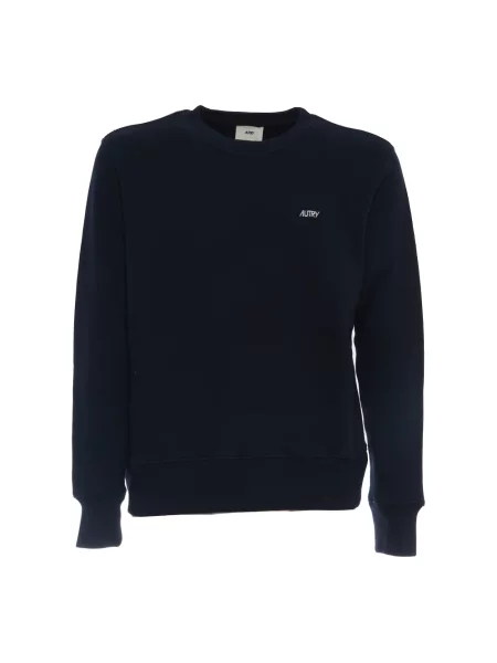 Haftowana bluza nierozpinana Autry z dekoltem w kształcie litery U niebieska