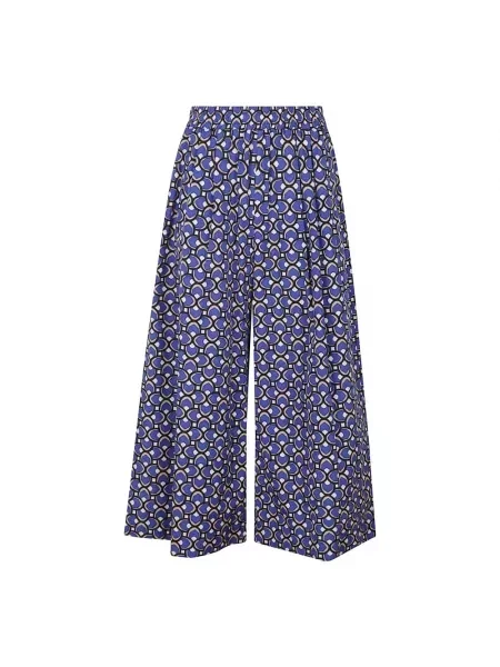 Weekend Max Mara spodnie szerokie high waist niebieski