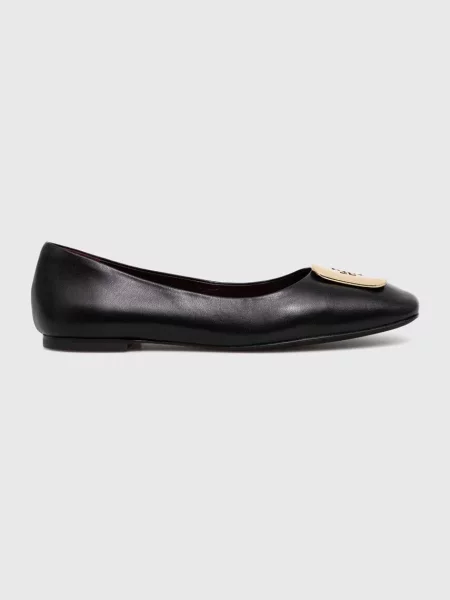 Kožené balerínky Tory Burch Georgia Ballet čierna