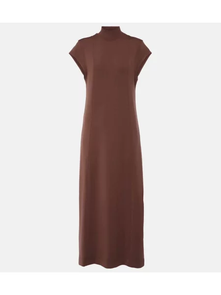 Jersey midi obleka Varley rjava