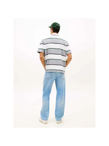 Tricou Tommy Jeans cu dungi gri