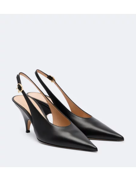 Pantofi cu toc Gianvito Rossi din piele slingback negru