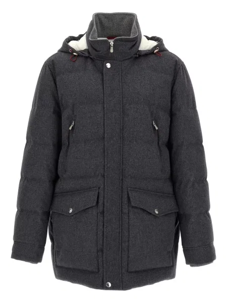 Palton Brunello Cucinelli de lână gri