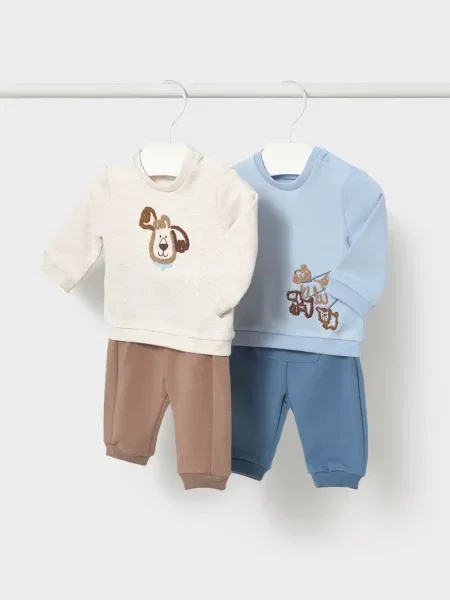 Mayoral Newborn komplet trenirka za bebe od pamuka s elastanom plava